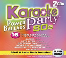 KARAOKE PARTY - Power Ballads 80's - 2 CD - Box Set Karaoke - Excellent