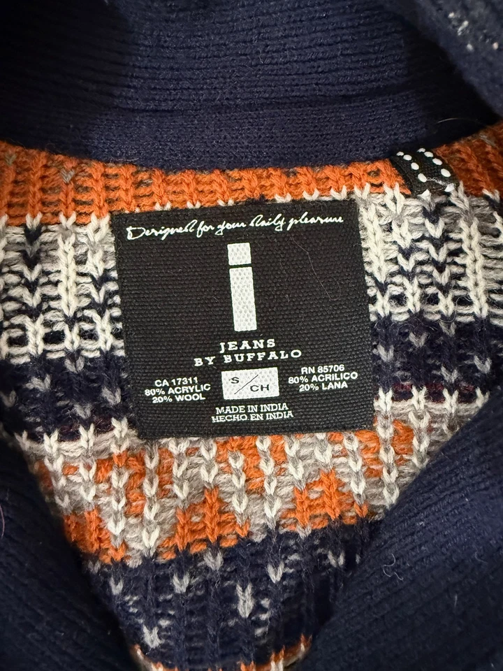 Cárdigan suéter para mujer Jeans by Buffalo Fair Isle mezcla de lana acrílica S Foto 3 de 4