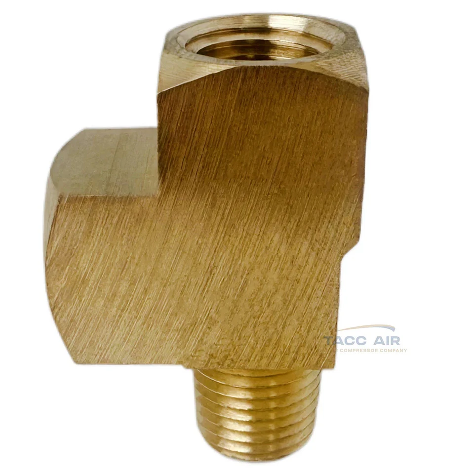 Camiseta de rama de latón macizo NPT de 1/4" de 3 vías con 2 hilos hembra y 1 macho Foto 4 de 4