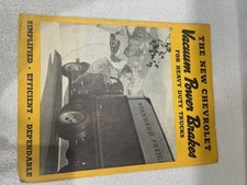 Vintage 1939 Chevrolet Vacuum Power Brakes Brochure Heavy Duty Trucks Rare Adv.
