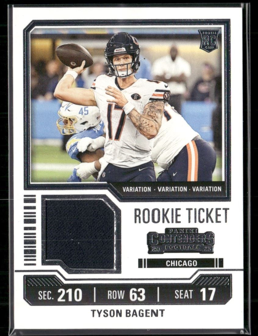 Tyson Bagent 2023 Panini Contenders Rookie Ticket Swatches Variations Rookie