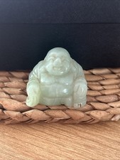Vintage Green Jade Sitting Buddha Figurine Decorative Collectable Good Luck OA