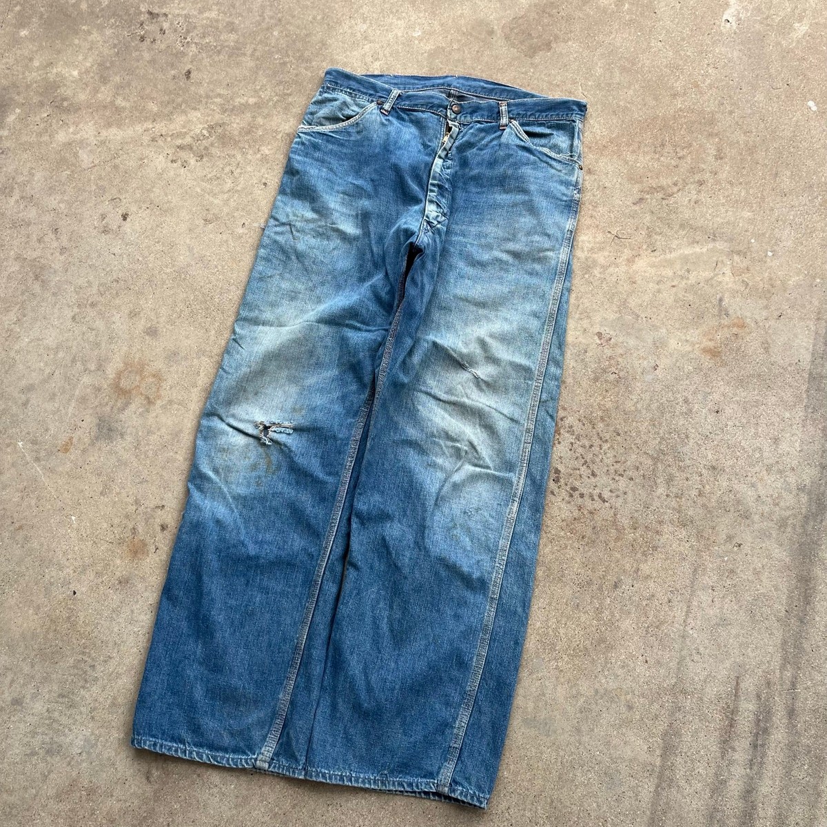 Vintage 1950s Penneys Big Mac Distressed Denim Jeans - 36 x Vintage 1950s Penneys Big Mac Distressed Denim Jeans - 36 x