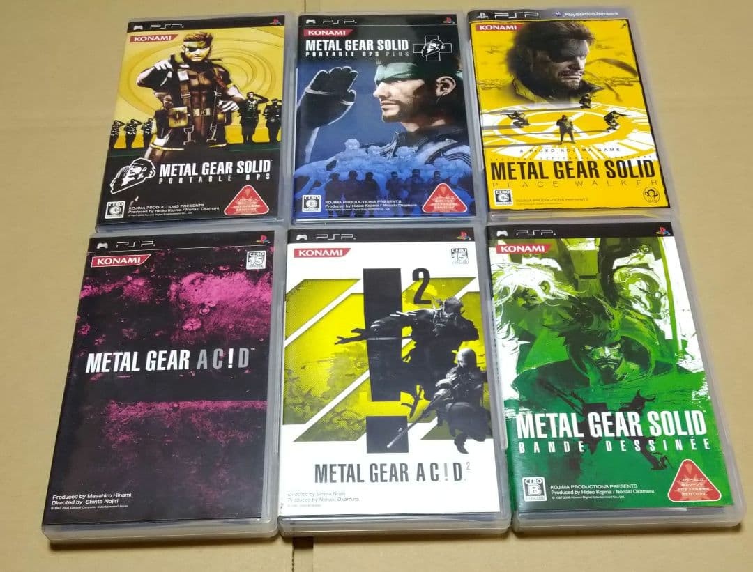 Metal Gear Solid PSP 6 Game Bundle Portable Ops Acid Peace Walker Set