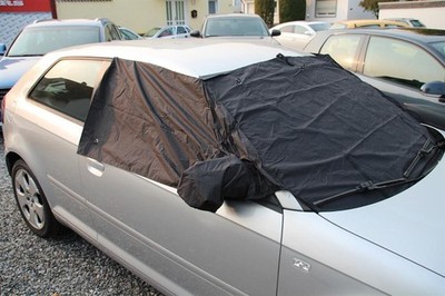 Winter antifreeze windscreen protector with mirror pockets for Audi A3 up to 2013