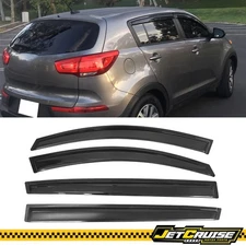 Fits 11-16 Kia Sportage Acrylic Tape On Window Visors Rain Sun Guard 4Pcs Set