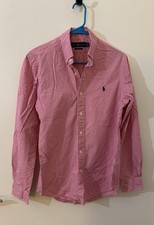 Ralph Lauren Men's Pink Gingham Classic Fit Button Up shirt size Small
