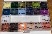 Ice Dub Flash Dubbing Fly Tying Lot Of 20 Different Colors, DIY Dispenser