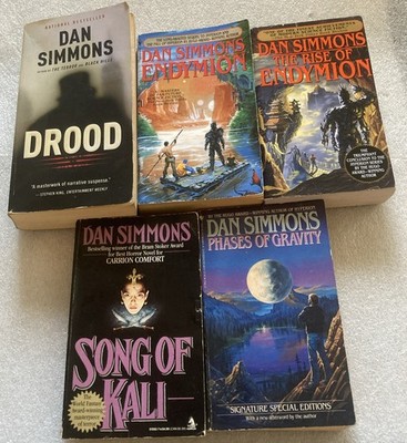 Dan Simmons Lot of 5 Vintage Paperbacks Hyperion Cantos Horror Song Of Kali