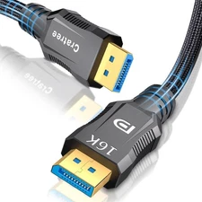 DisplayPort to DisplayPort 2.1 Cable 10 Feet-40Gbps,FreeSync,G-Sync,16K 30Hz,...