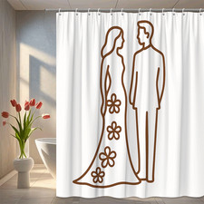 Floral Wedding Shower Curtain - Elegant Design for Bathroom Decor