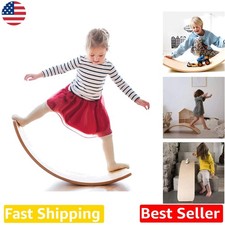 Wooden Balance Board Kids Adults Natural Montessori Yoga Fitness 480lbs