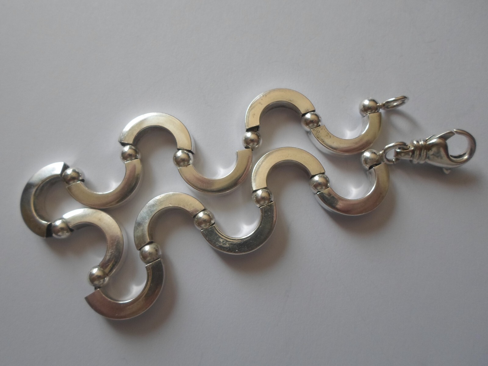 solid silver bracelet, waves - image 3