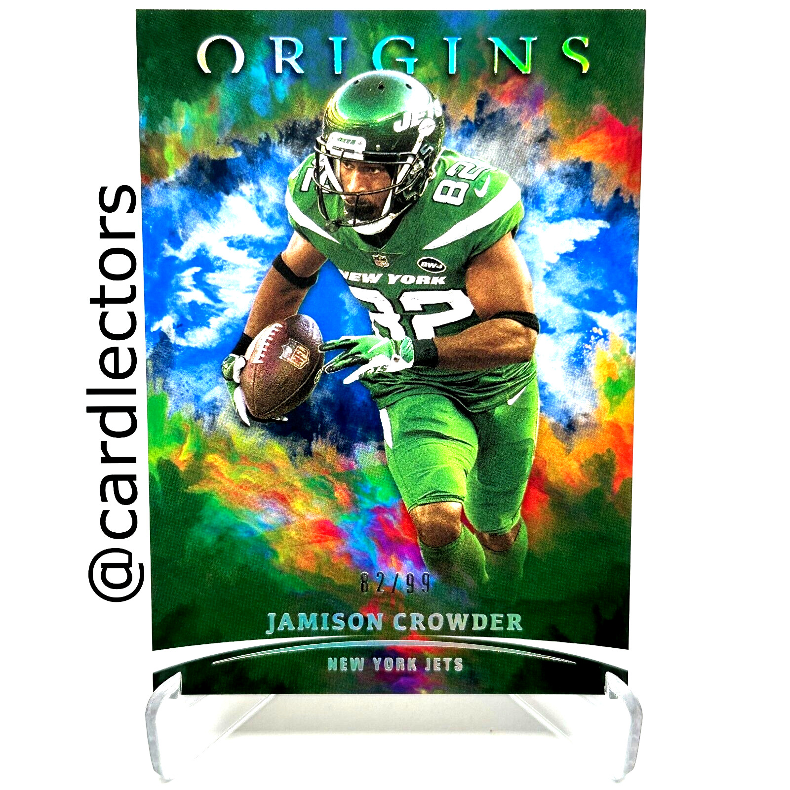 2021 Panini Origins Football JAMISON CROWDER #77 Blue Parallel SP /99 JETS
