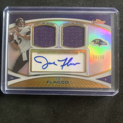 Camiseta deportiva Topps Finest Refractor 2010 usada automática Joe Flacco doble 20/25 - Imagen 4 de 4