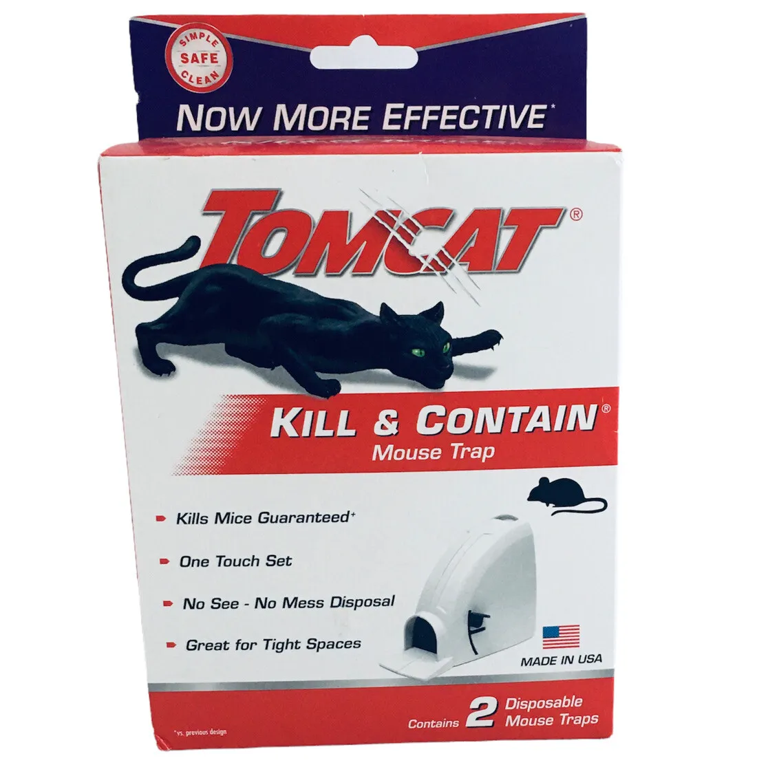 TOMCAT Kill & Contain No Touch No Mess Disposable Mouse Mice Trap 2 pack.