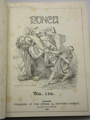 Punch oder The London Charivari: Band CXXXVI (136) Januar-Juni 1909 1. Auflage Sehr guter Zustand + - Bild 3 von 16