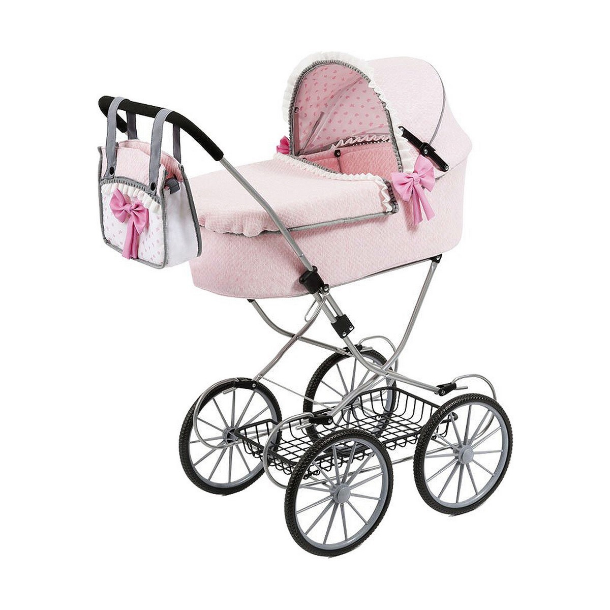 1436149 Carrozzina per Bambole Reig Dolls Pram Rosa 64 cm