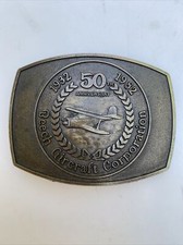Vintage 1982 50th Anniversary Beech Craft Aircraft Corp. Staggerwing Belt Buckle