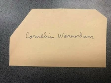 Pole Vaulter Cornelius Warmerdam Signed Cut Not Authenticated Guaranteed to Pass