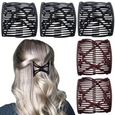 5 Pieces Elastic Magic Hair Comb Stretchy Double Comb Hair Forks Clips for Wo...