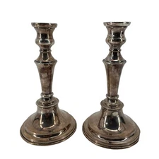 Vintage Viners of Sheffield England Silver Plate on Copper Candlesticks – 8.25”
