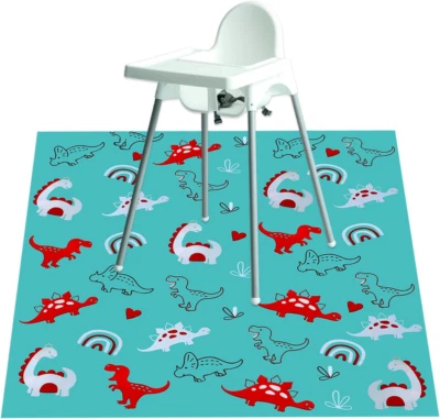 FIRST STEPS Mess-Free High Chair Mat for Baby Feeding & Playtime Cleanup No mess - Floor Mat