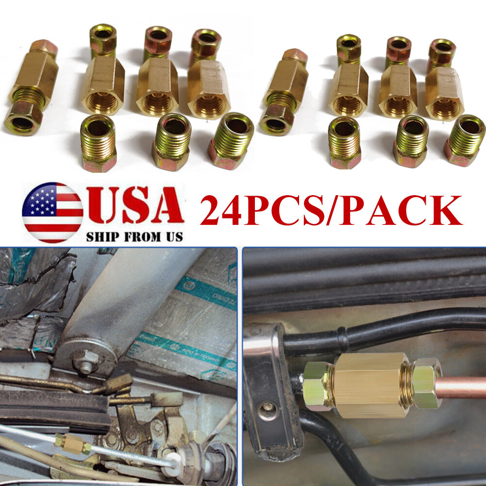 20 Pcs Brake Line Nuts Fittings M10 X 1mm Metric Brake Line Invert Fittings For 3/16 Inch Brake Line Tube