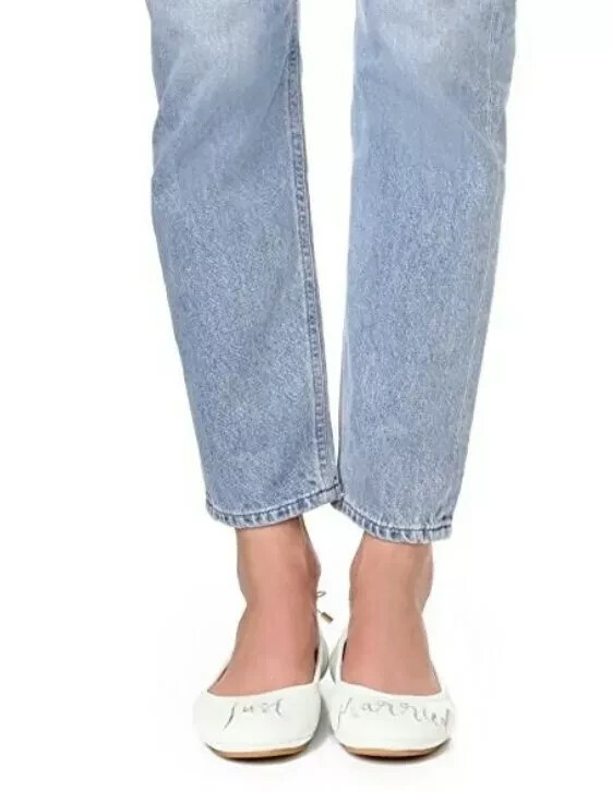 Kate Spade Ballet Shoes Just Married Leather Embroidered Pale Mint