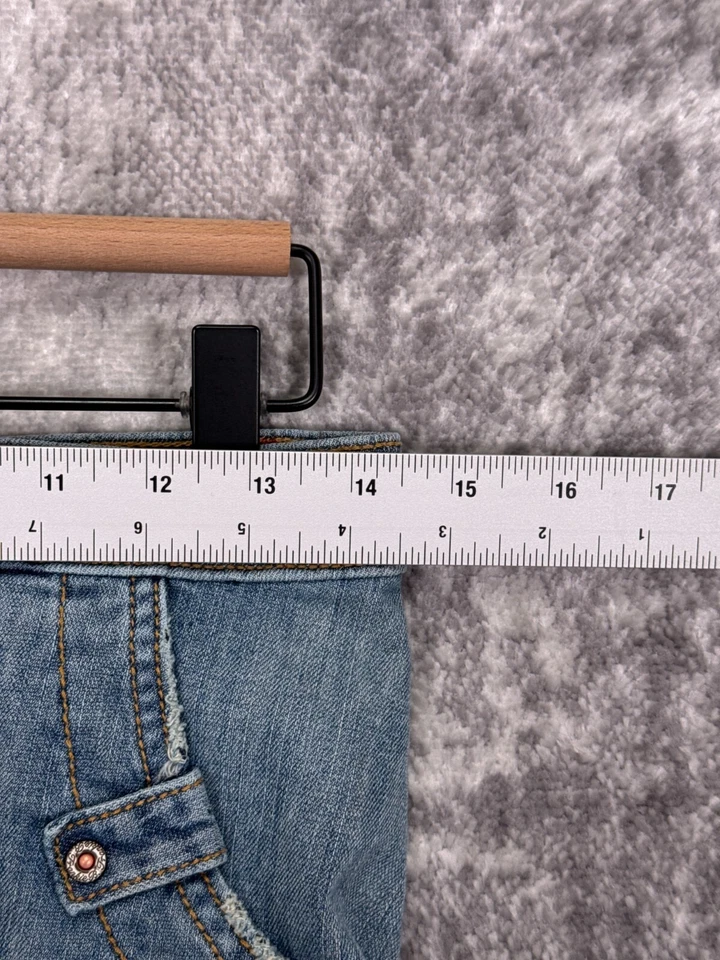 Pantalones Cortos Frankie B Vintage 4 Mujer Y2K Bermudas Denim Cinch Back Foto 3 de 4