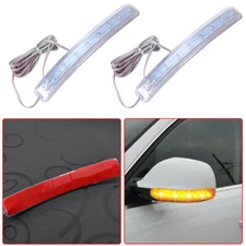 2PCS Car 8 LEDs Yellow Side Mirror Amber Indicator Turn Signal Light Waterproof