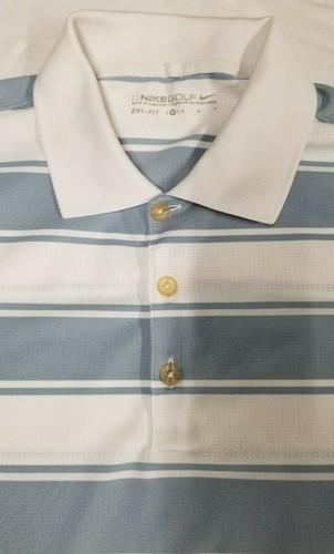 Nike Golf Dri-fit 2011 polo a righe uomo taglia M 416582-100 acciaio blu - Foto 2 di 6