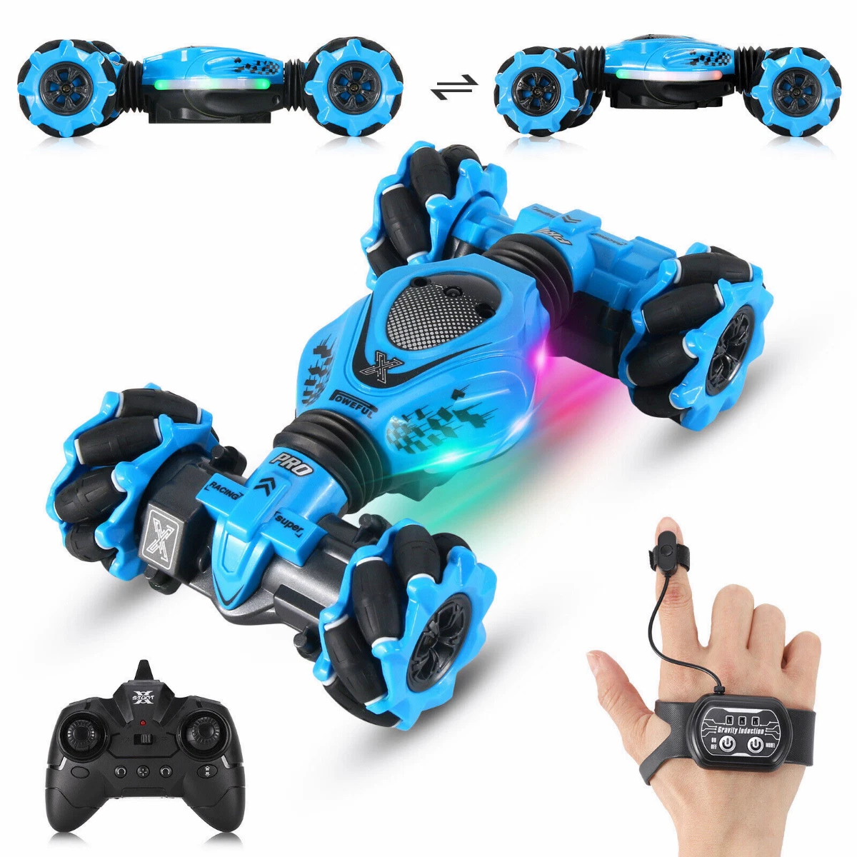 Gesture Sensor RC Stunt Car 30 mins Playing Time 4WD 2.4GHz with Light Music