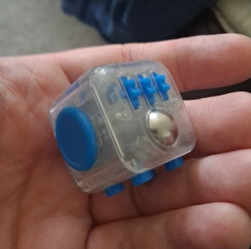 Fidget Cube Antsy lab Lot Clear Blue  Infinity Cube Metal Diecast Green READ - Image 2 of 4