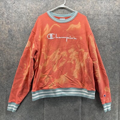 Champion Sweater Men Extra Large Orange Crewneck Pullover