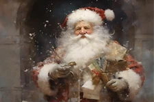 SANTA CLAUS CANVAS PRINT WALL ART READY TO HANG CA95