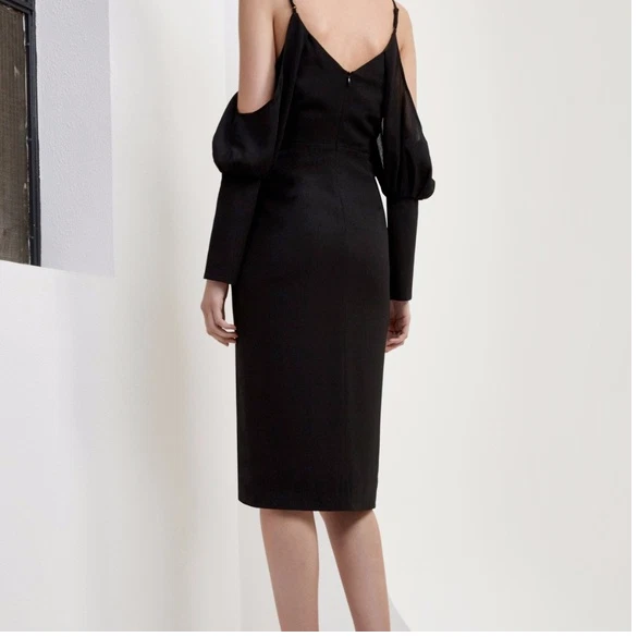 C/Meo Women's Drop Shoulder Collective Party Dress in Black Size Medium RRP £145 - Image 3 of 4