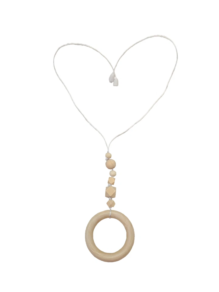 Colar de dentição de madeira para a mãe usar. Colar de enfermagem para inquietação. - Imagem 4 de 4