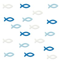 Holz Fische Tischstreu Streuartikel Taufe Blau Weiß - Streudeko Verzierung Taufe