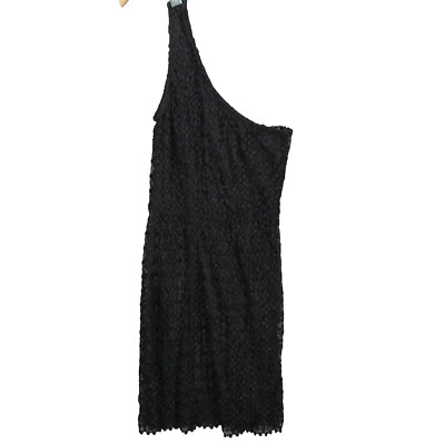 Zimmermann Kleid Mini schwarz One Shoulder Spitze gefüttert Mesh Style elegant Gr. XXS