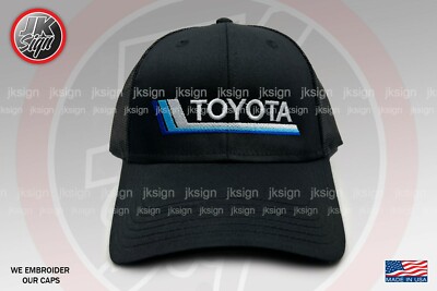 Tri Color Stripes Embroidery Mesh Back Trucker Hat for Toyota