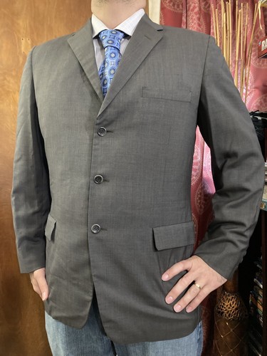 VTG 1950s Cal Cut Mens Suit Jacket 40R 44" Green Sport Coat Blazer 3 Button USA