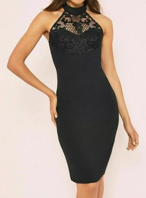 lipsy halterneck lace dress
