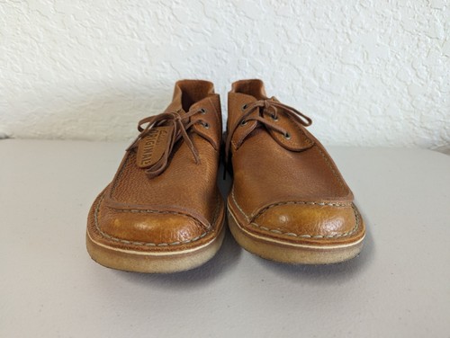 Clarks Originals Tan Pebble Leather Seam Trek Rambler Shoes Men's 8 1/2 Medium - Picture 8 of 9