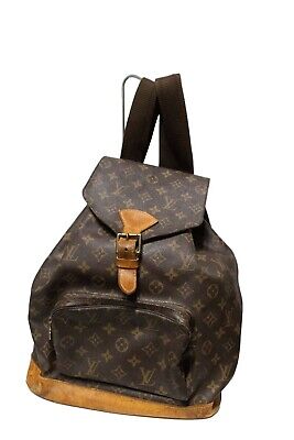 Montsouris leather backpack Louis Vuitton Brown in Leather - 31147069