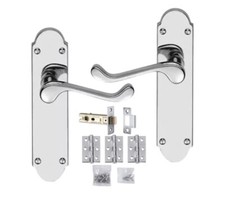 Door Handle Chrome Latch Lever Interior Latch Pack