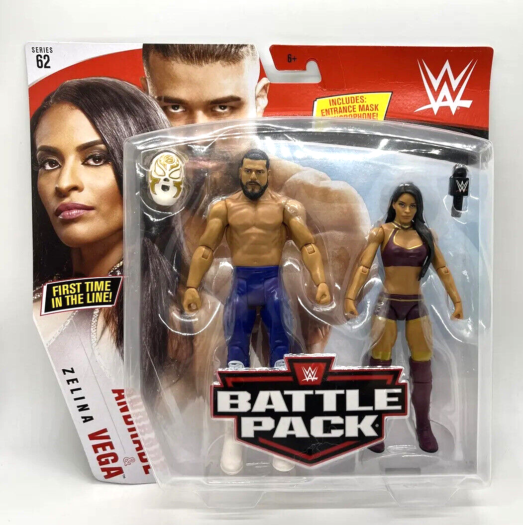 WWE Andrade Zelina Vega Battle Pack Series 62 Lucha Mask First