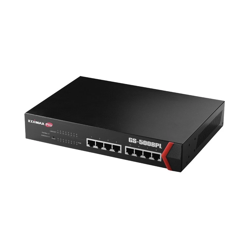 Edimax GS-5008PL 8-Port Gigabit PoE+ Web Smart Managed Switch 150W - Image 2 of 4