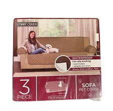 Maytex slipcover Loveseat Pet Cover 3 Piece Waterproof Quilted Suede  NEW 