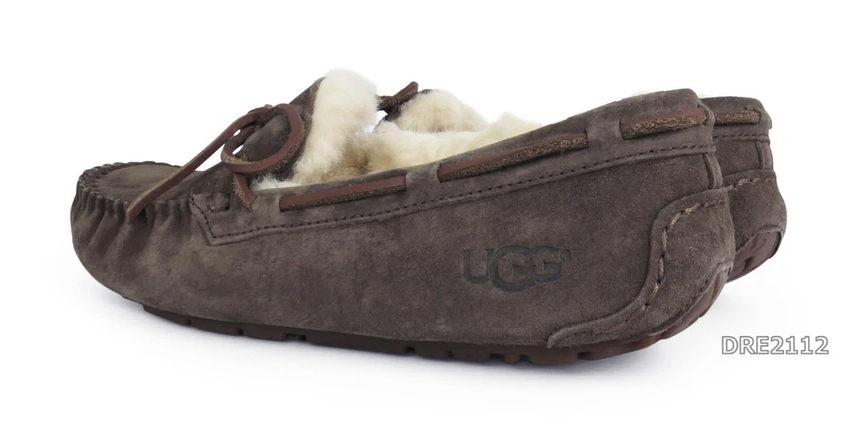 UGG Dakota Espresso Suede Fur Slippers Womens Size 9 NEW - Image 3 of 4
